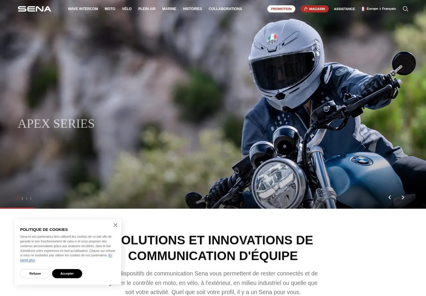 Screenshot of sena.com