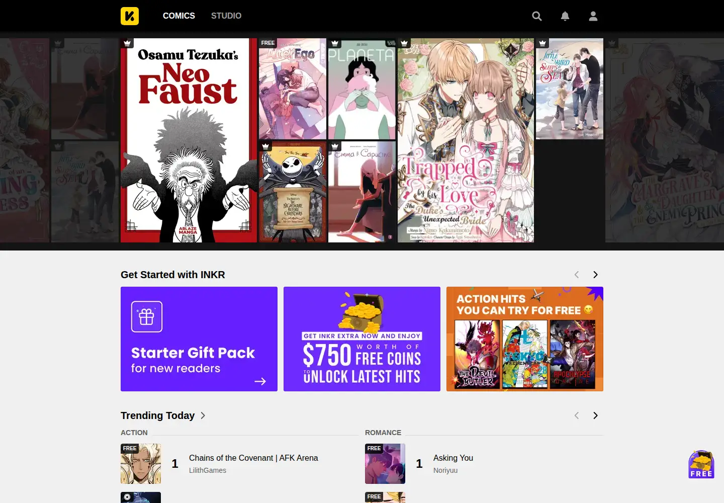 Screenshot of inkr.com