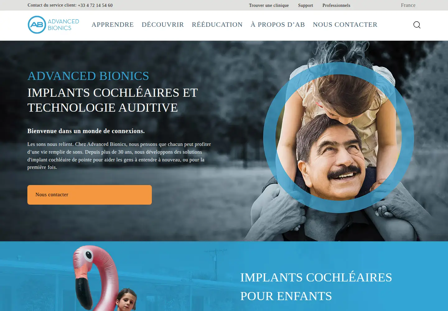 Screenshot of advancedbionics.com
