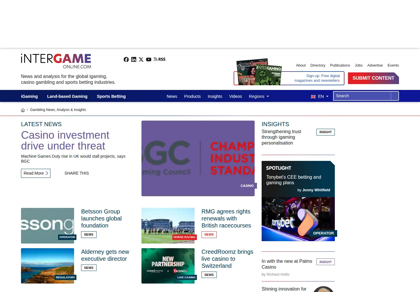 Screenshot of intergameonline.com