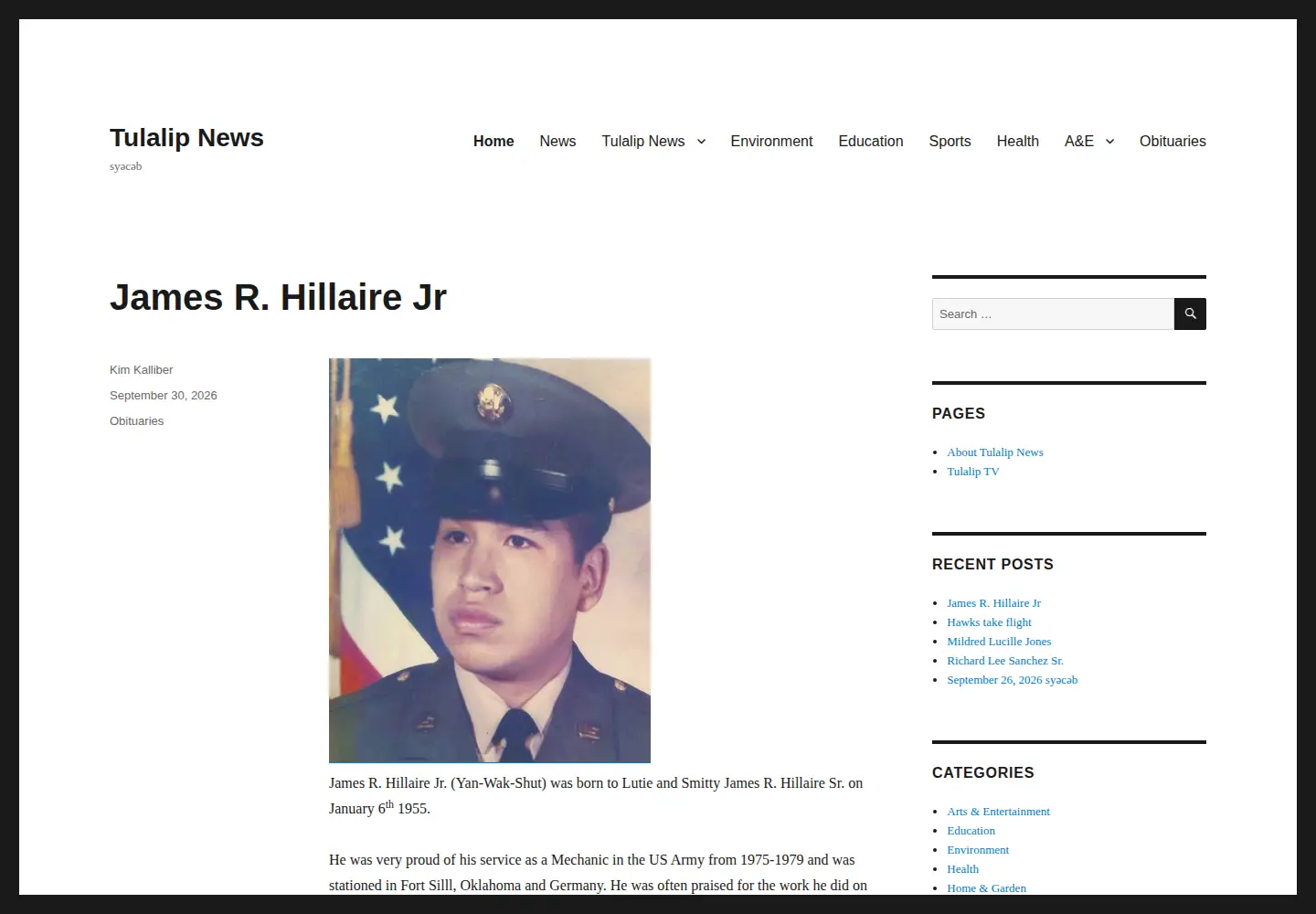 Screenshot of tulalipnews.com