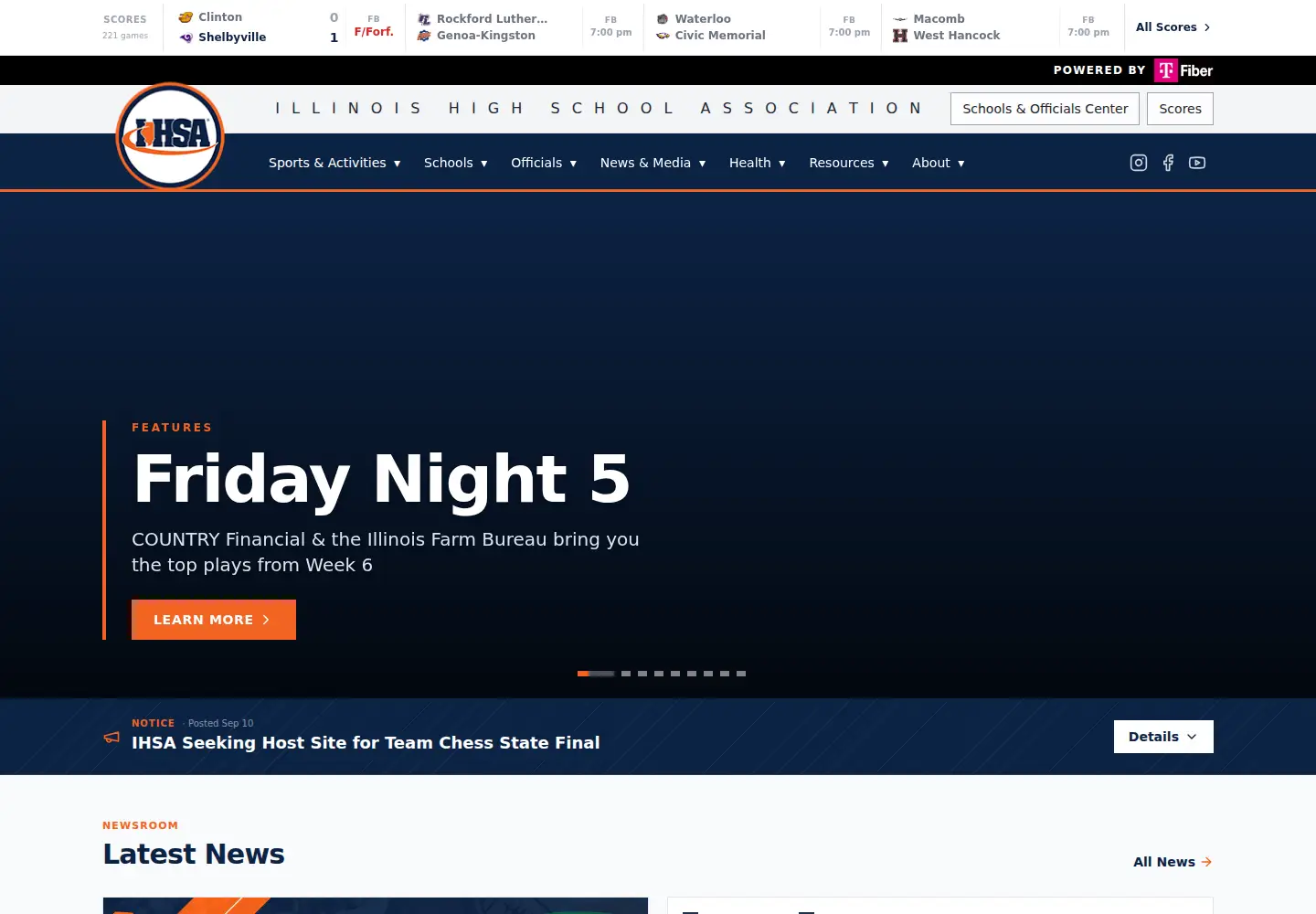 Screenshot of ihsa.org