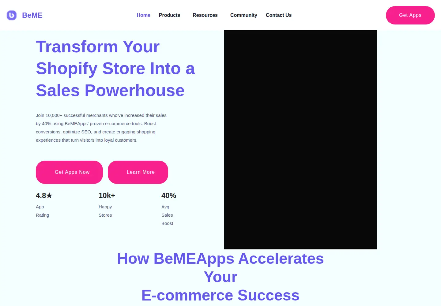 Screenshot of bemeapps.com