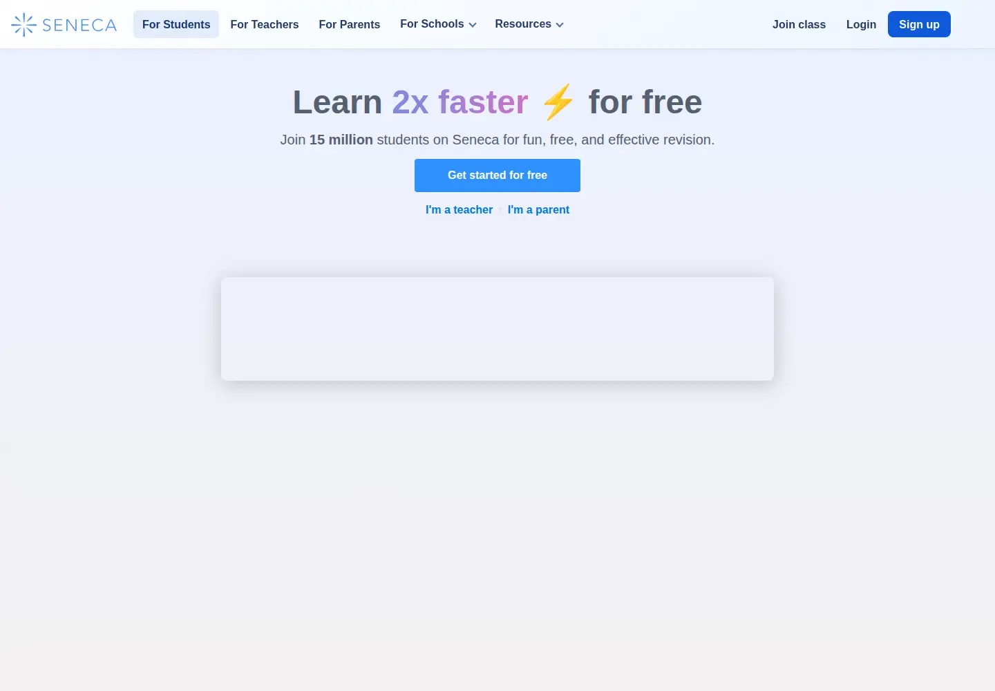 Screenshot of senecalearning.com