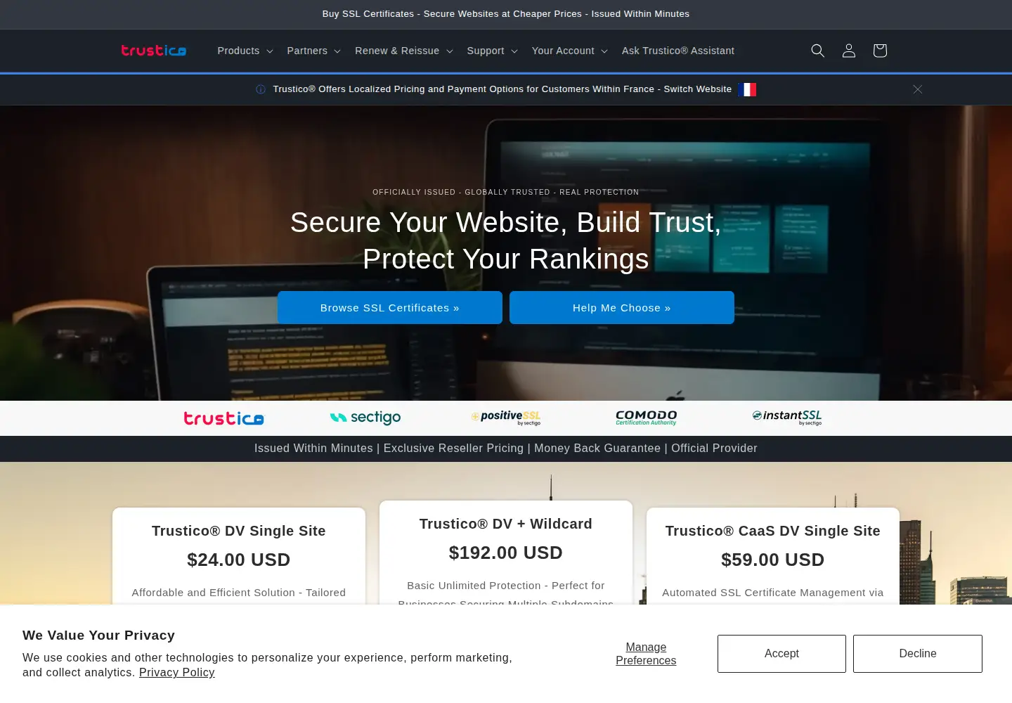 Screenshot of trustico.com