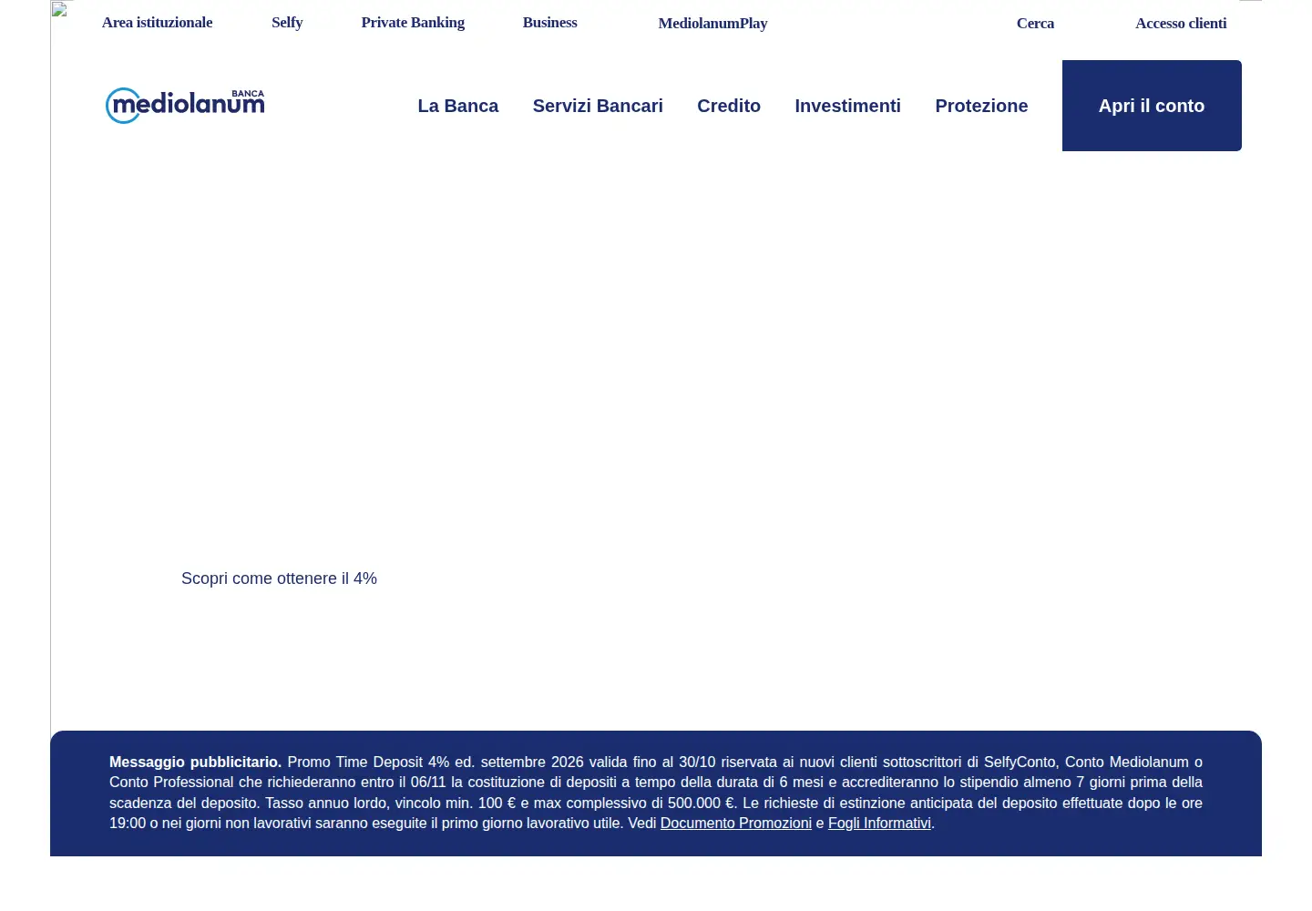 Screenshot of bancamediolanum.it