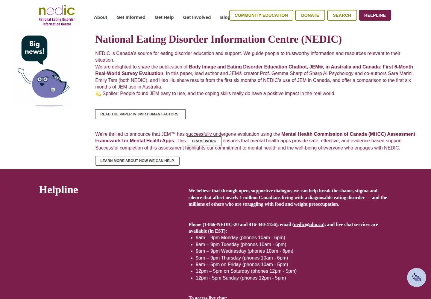 Screenshot of nedic.ca