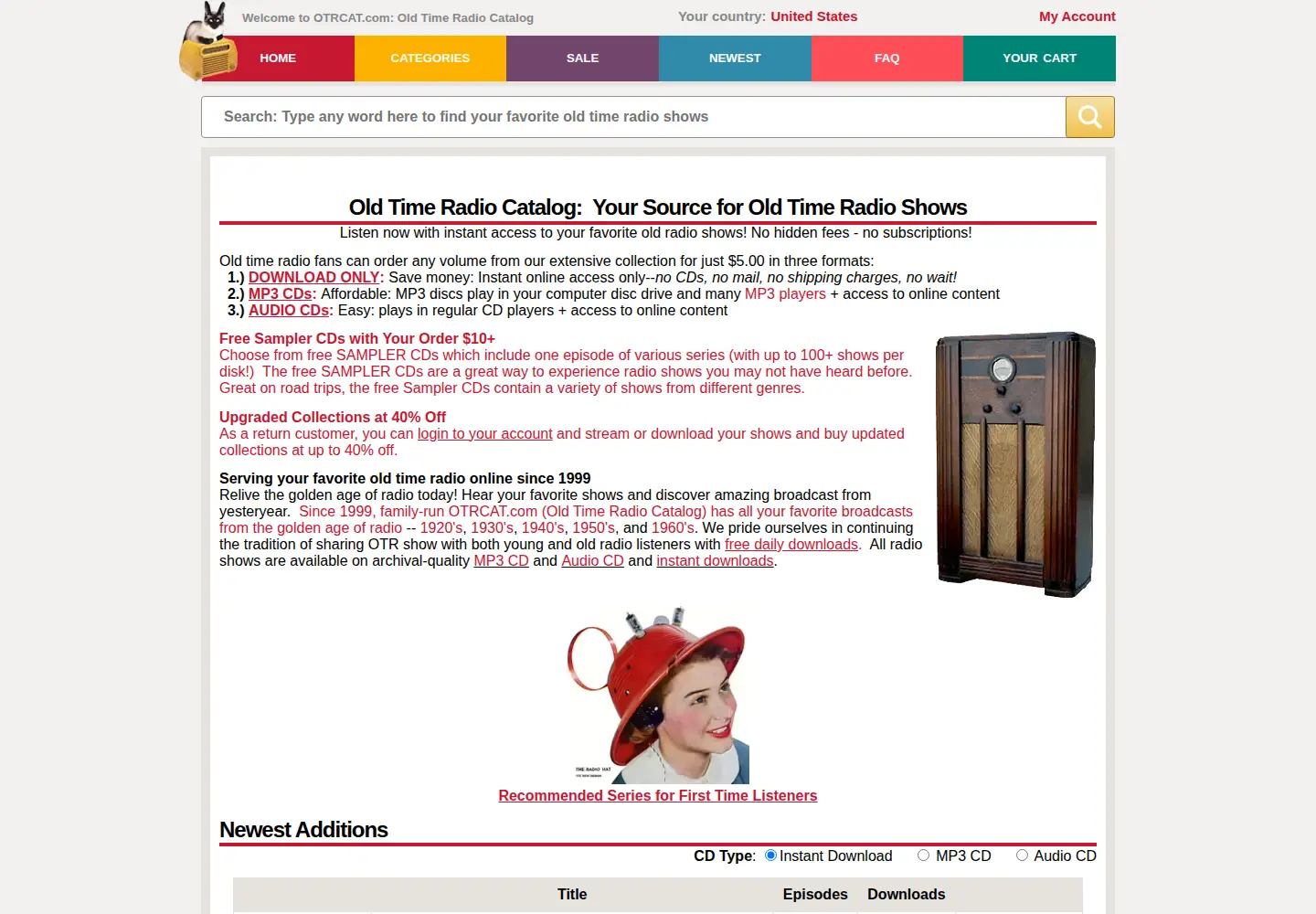 Screenshot of otrcat.com