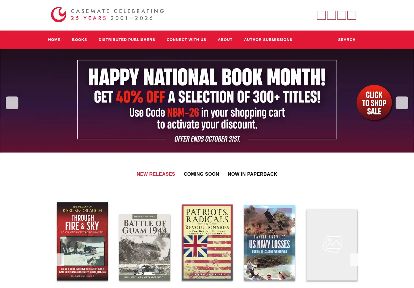 Screenshot of casematepublishers.com