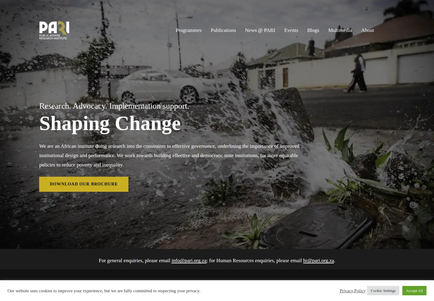 Screenshot of pari.org.za