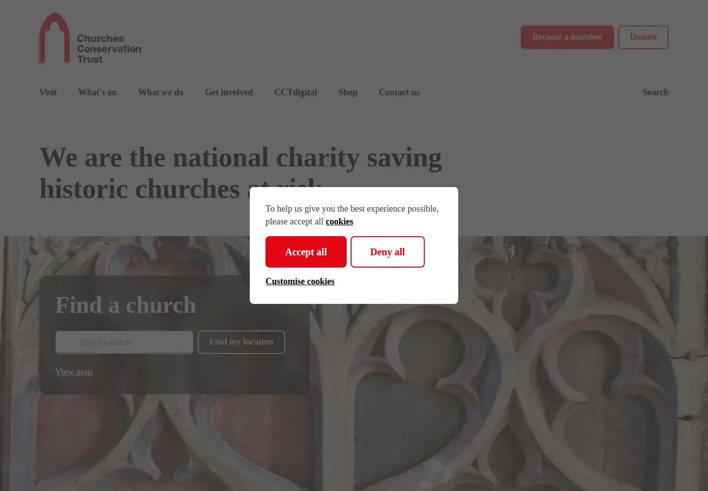 Screenshot of visitchurches.org.uk