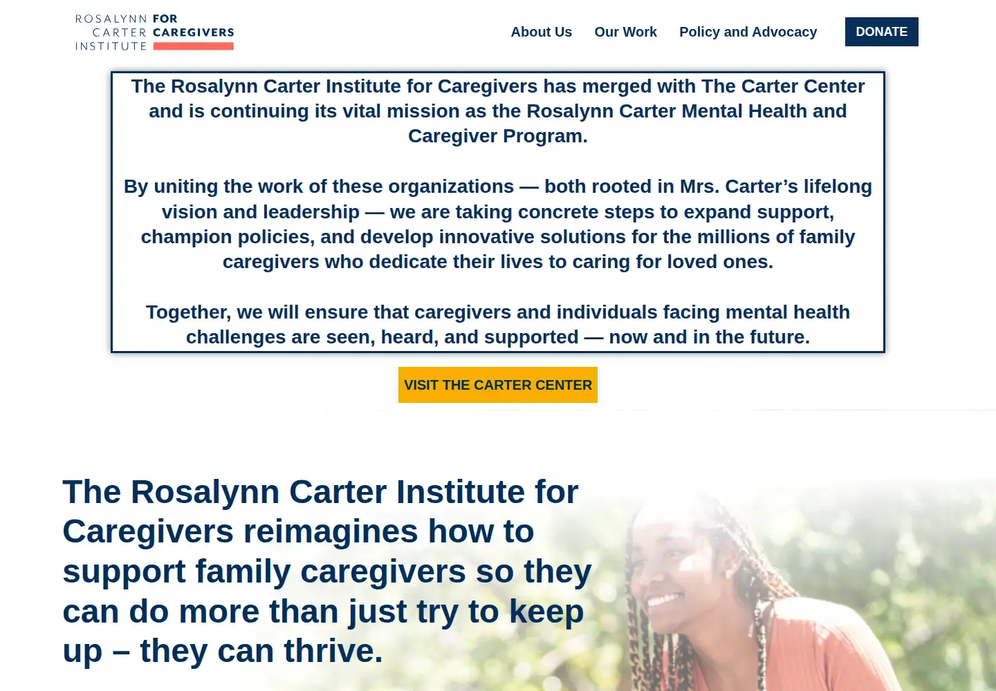 Screenshot of rosalynncarter.org