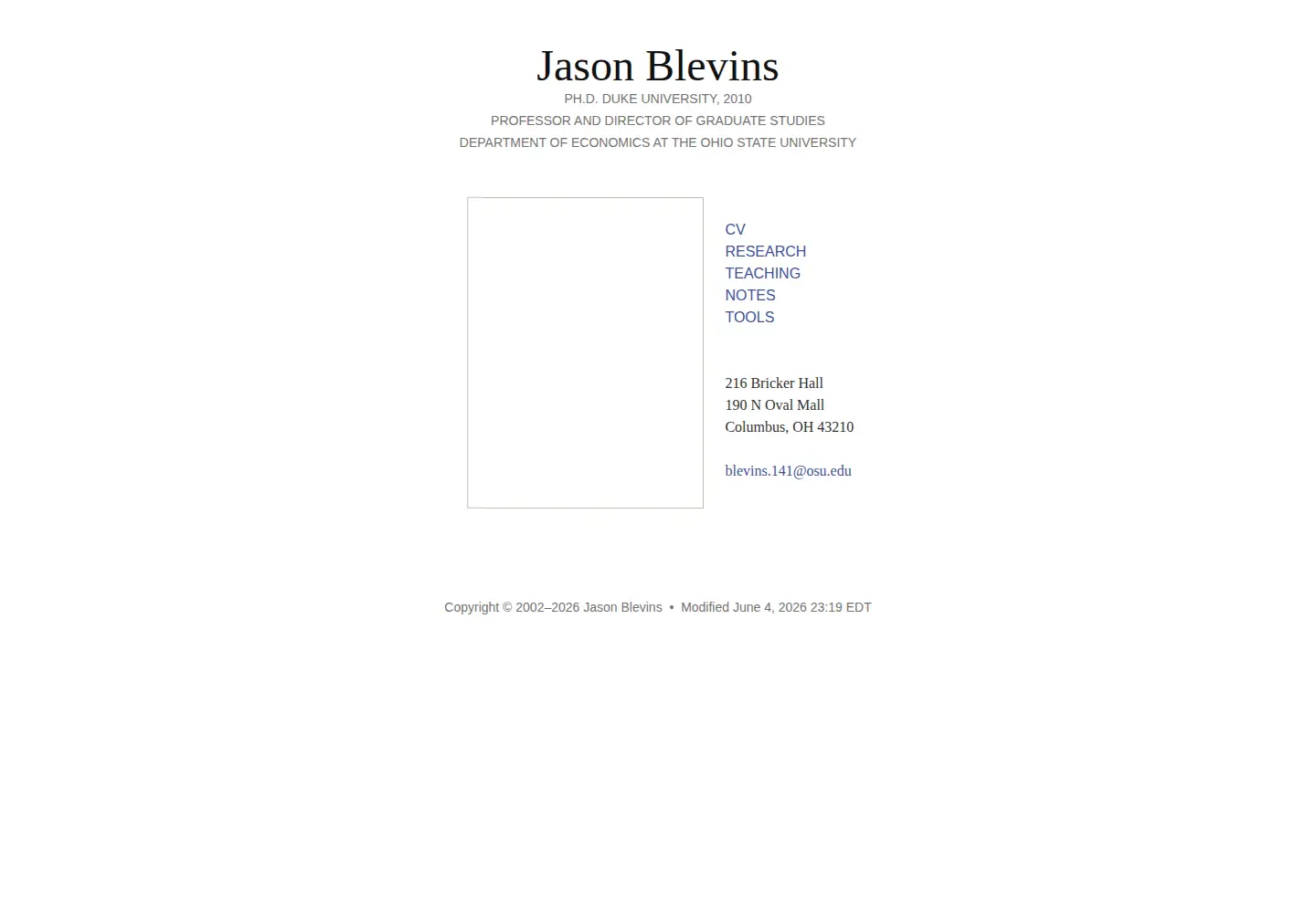 Screenshot of jblevins.org