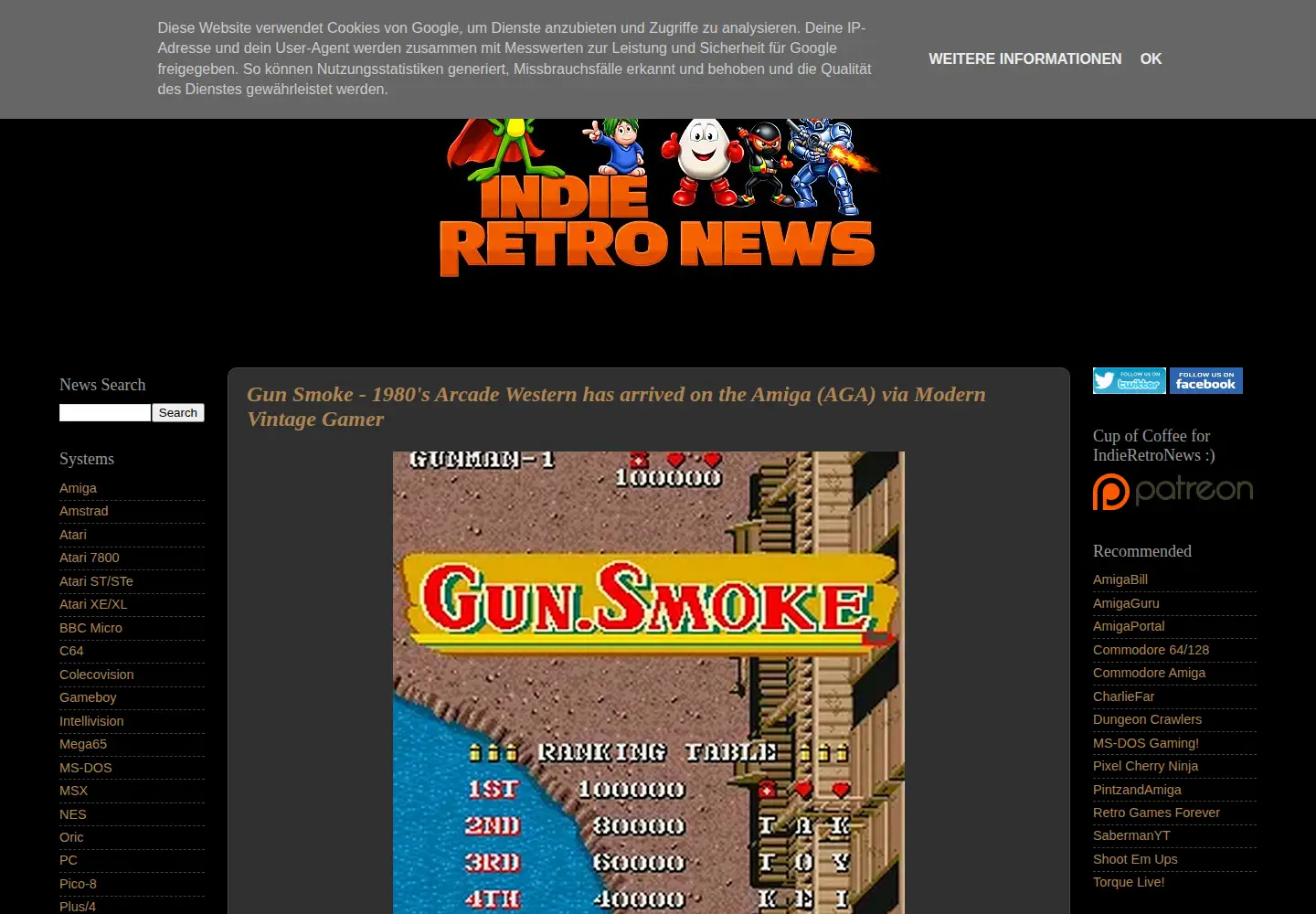 Screenshot of indieretronews.com