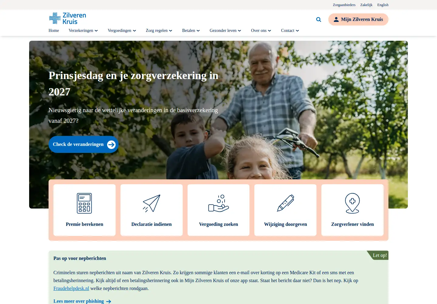 Screenshot of zilverenkruis.nl
