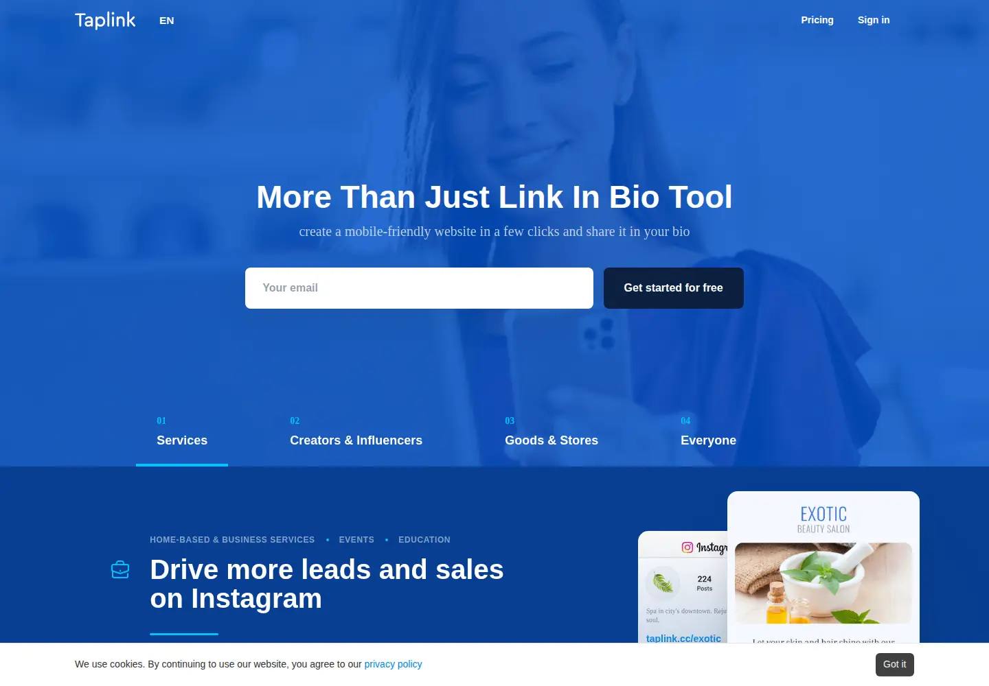 Screenshot of taplink.at