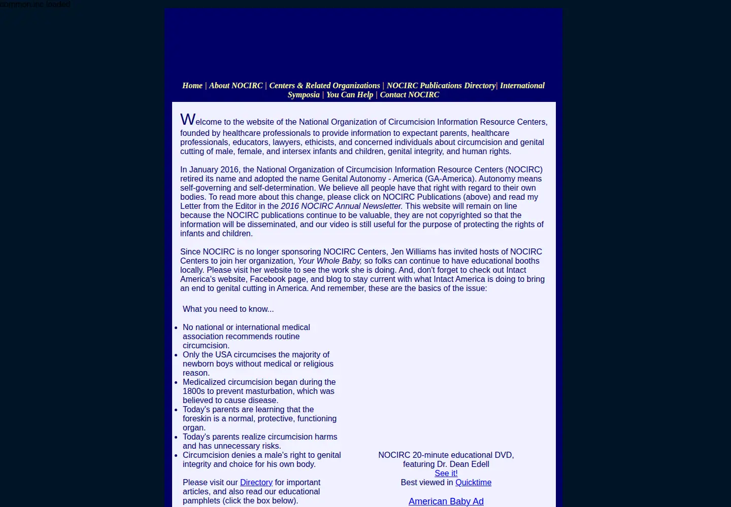 Screenshot of nocirc.org