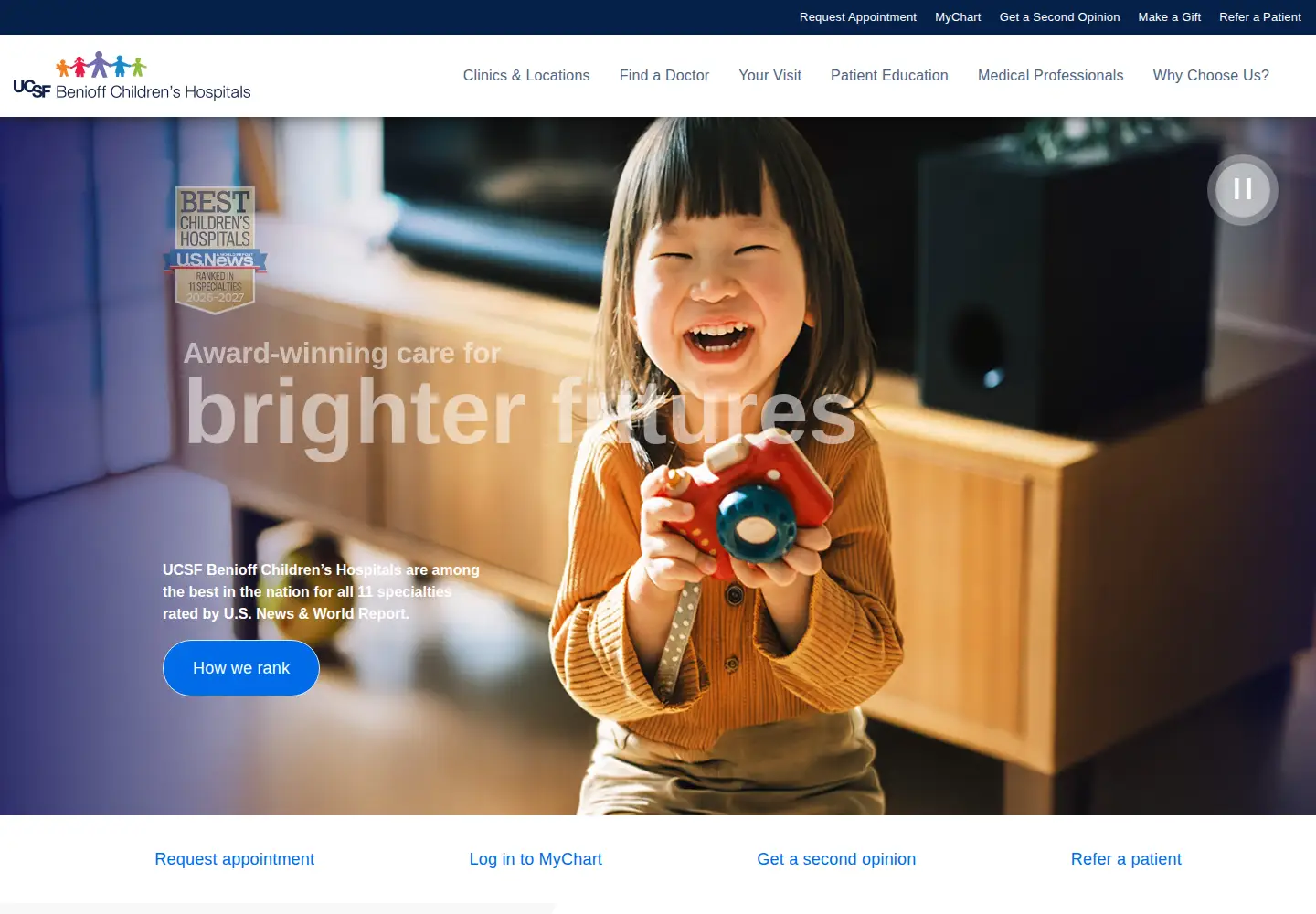 Screenshot of ucsfbenioffchildrens.org