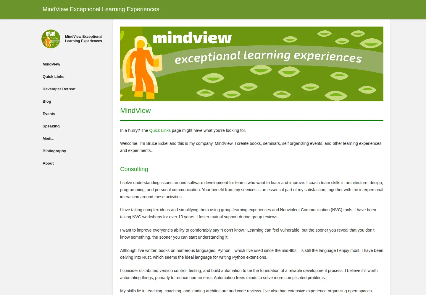 Screenshot of mindview.net