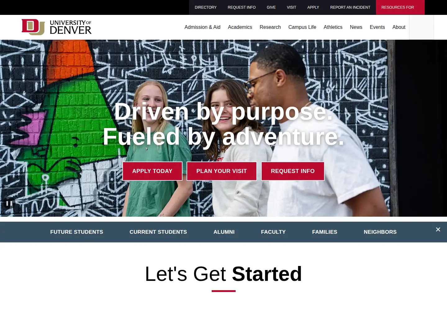 Screenshot of du.edu