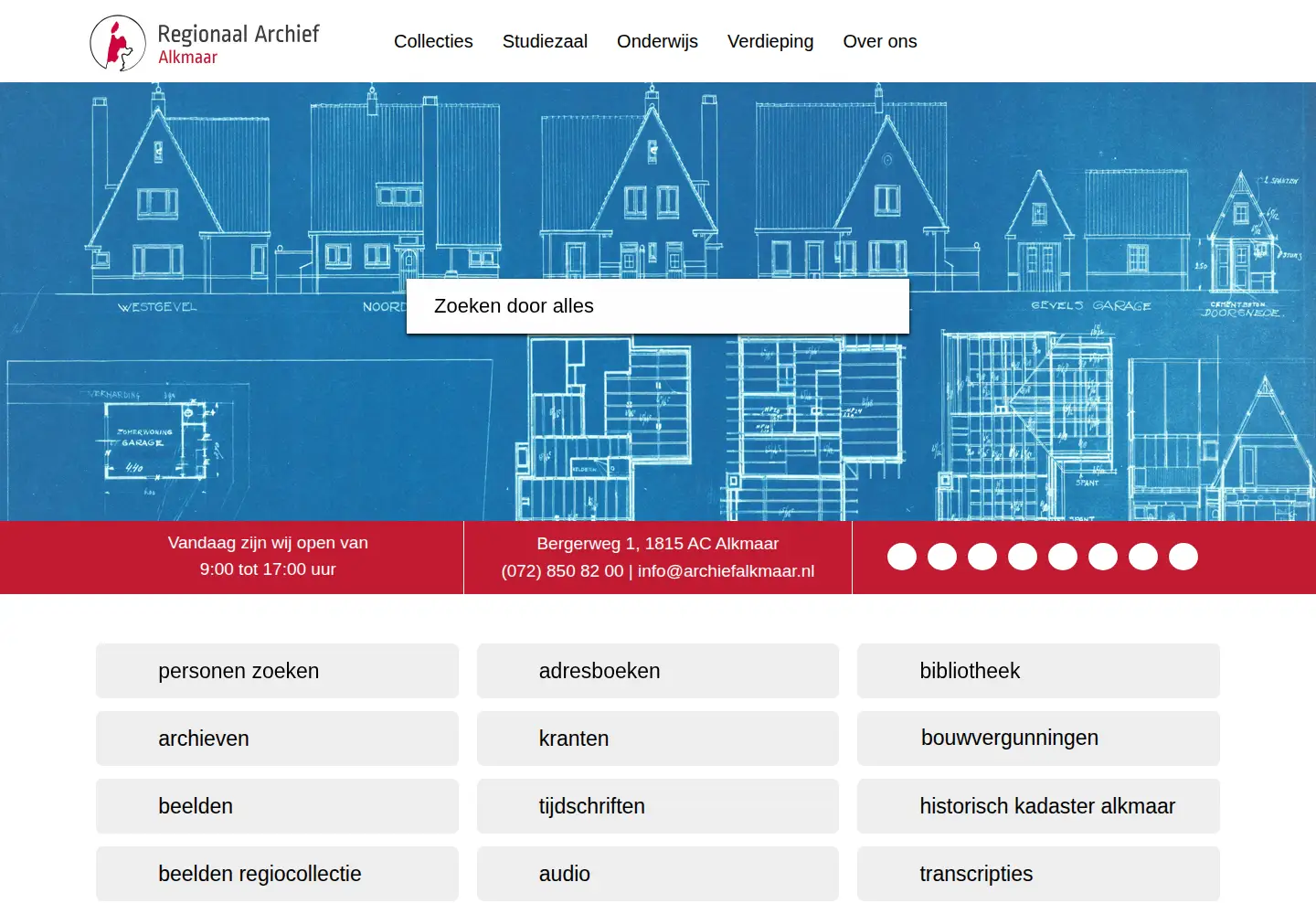 Screenshot of regionaalarchiefalkmaar.nl
