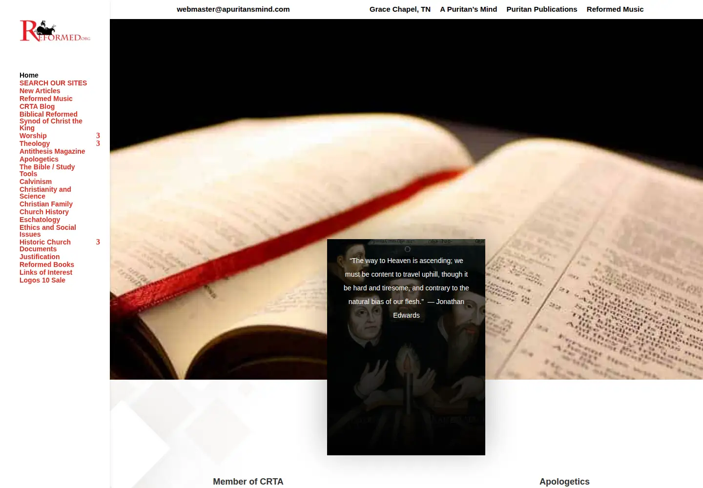 Screenshot of reformed.org