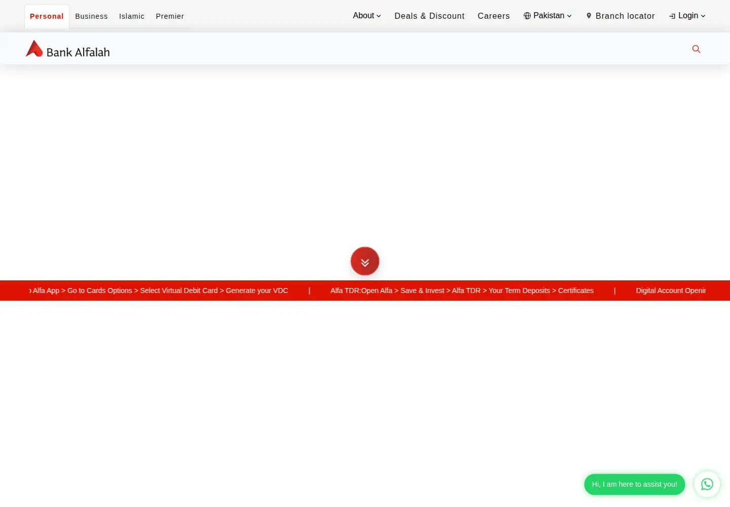 Screenshot of bankalfalah.com