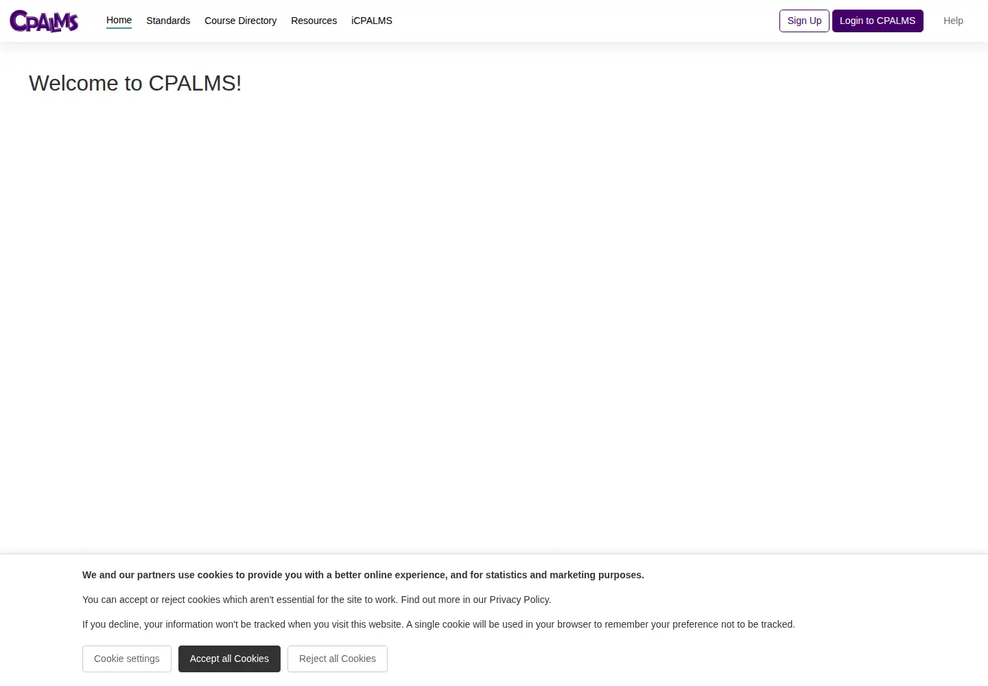 Screenshot of cpalms.org