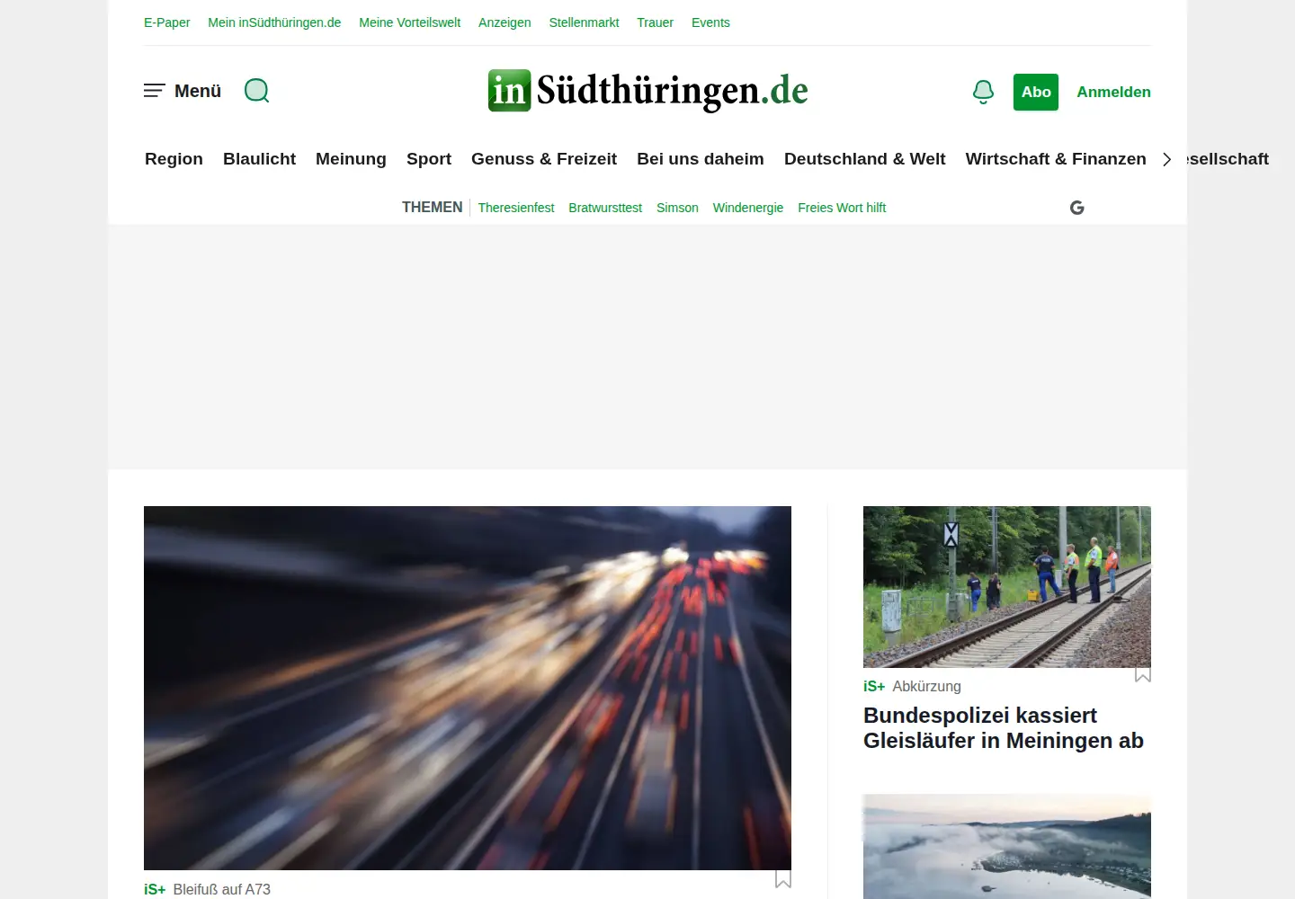 Screenshot of insuedthueringen.de