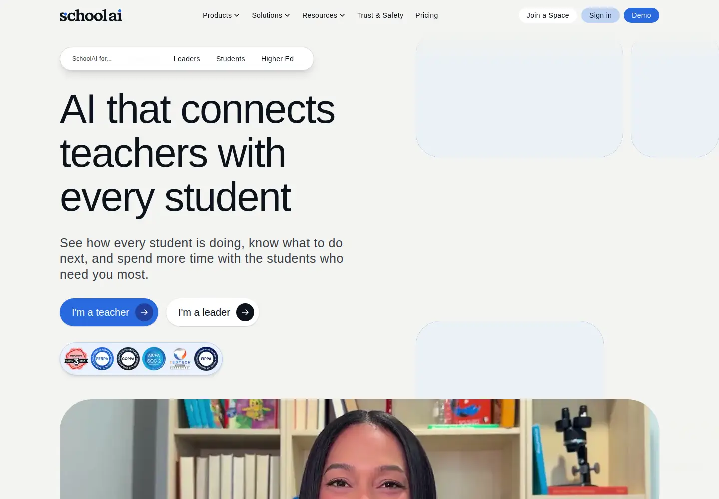 Screenshot of schoolai.com