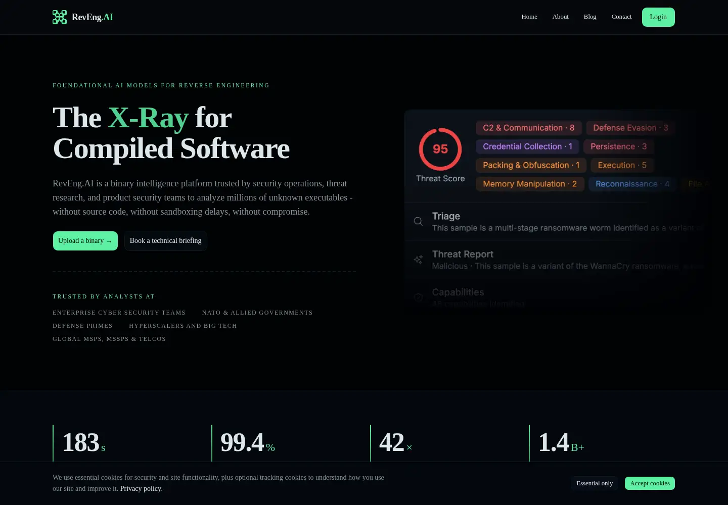 Screenshot of reveng.ai