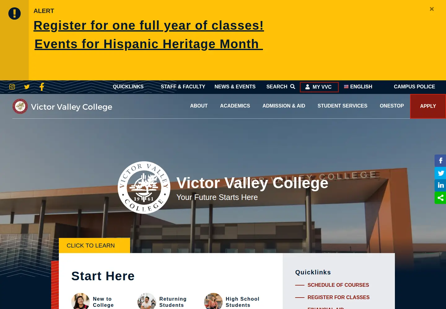 Screenshot of vvc.edu