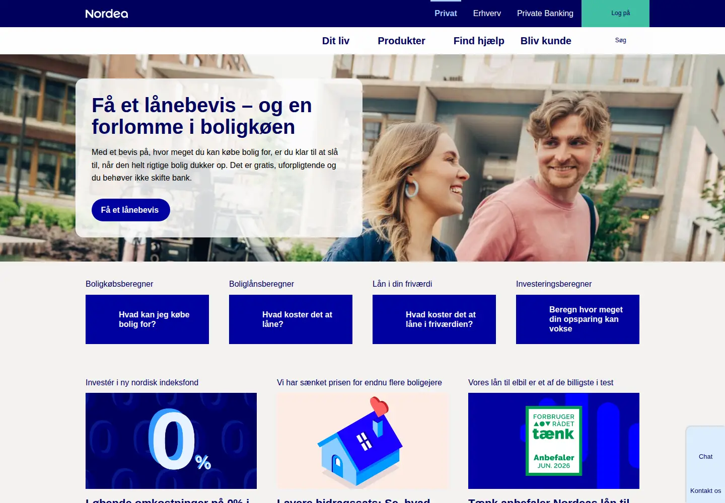Screenshot of nordea.dk