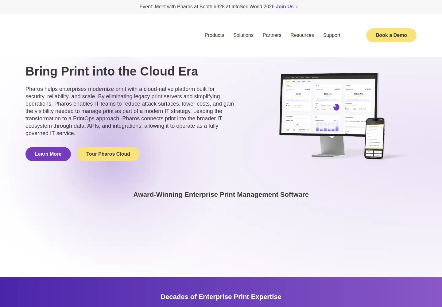 Screenshot of pharos.com