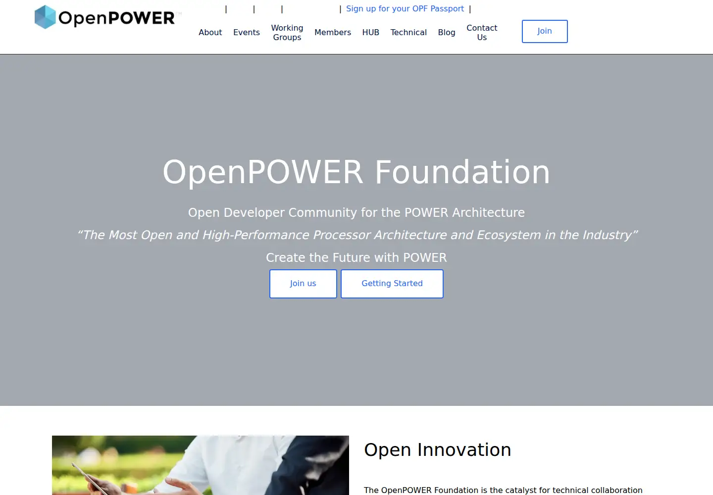 Screenshot of openpowerfoundation.org