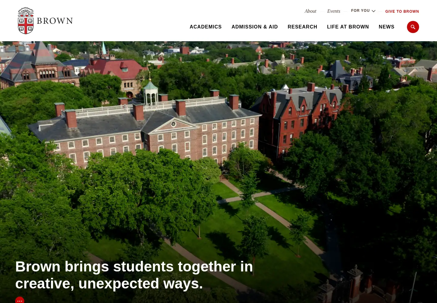 Screenshot of brown.edu