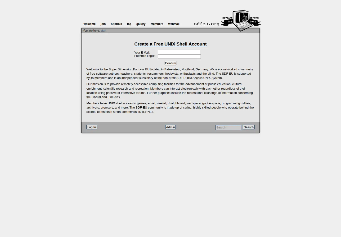 Screenshot of sdf-eu.org