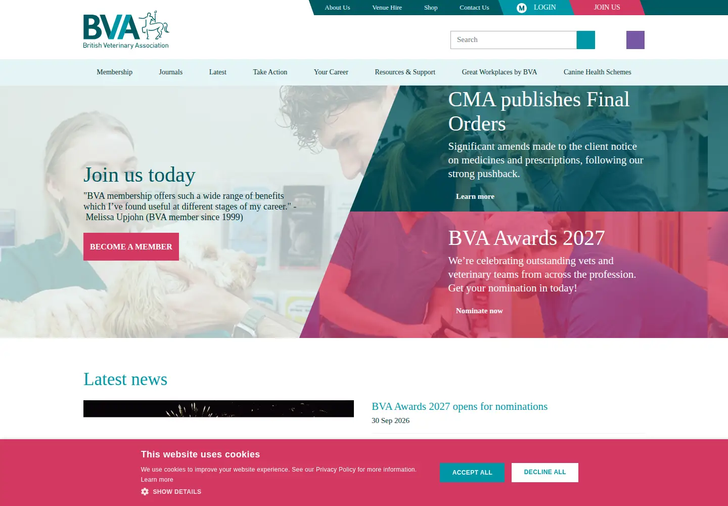 Screenshot of bva.co.uk