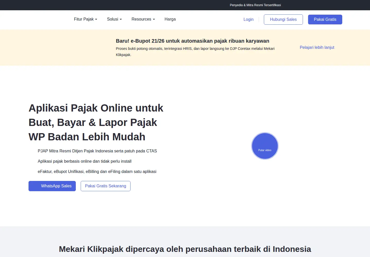 Screenshot of klikpajak.id