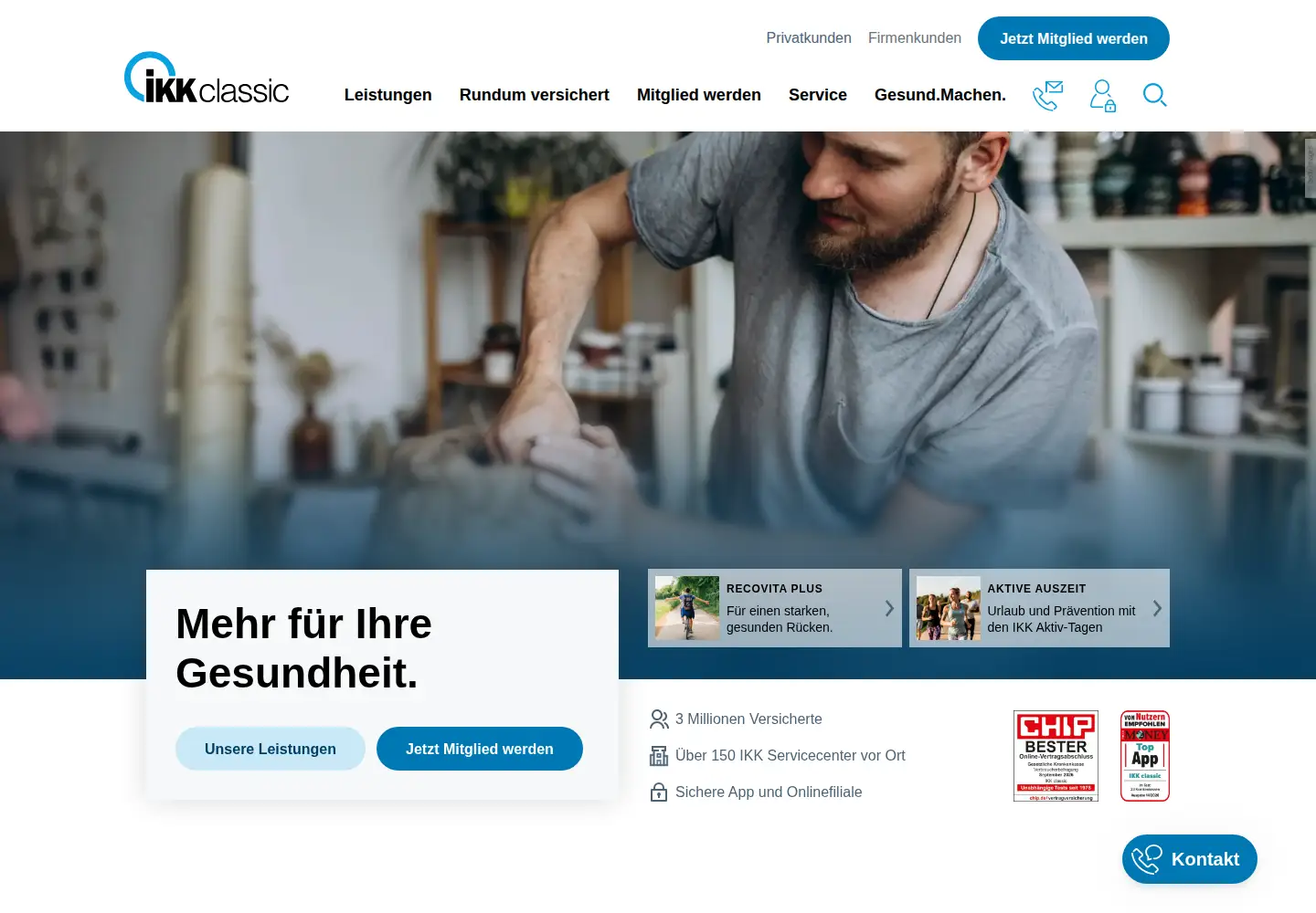 Screenshot of ikk-classic.de