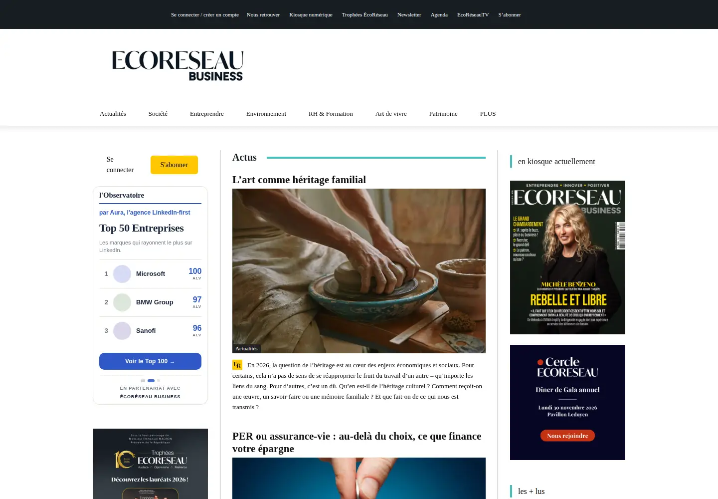 Screenshot of ecoreseau.fr