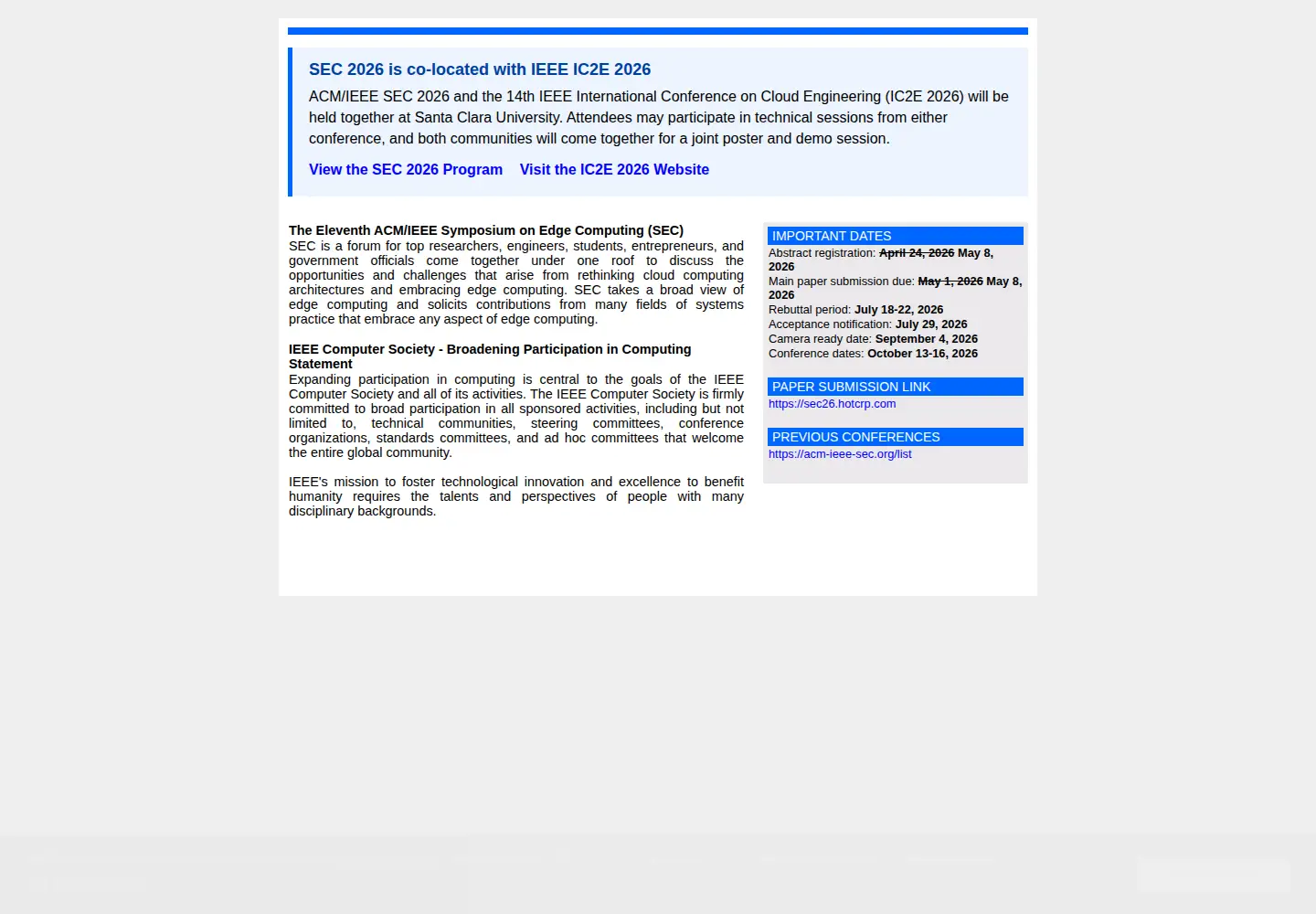 Screenshot of acm-ieee-sec.org