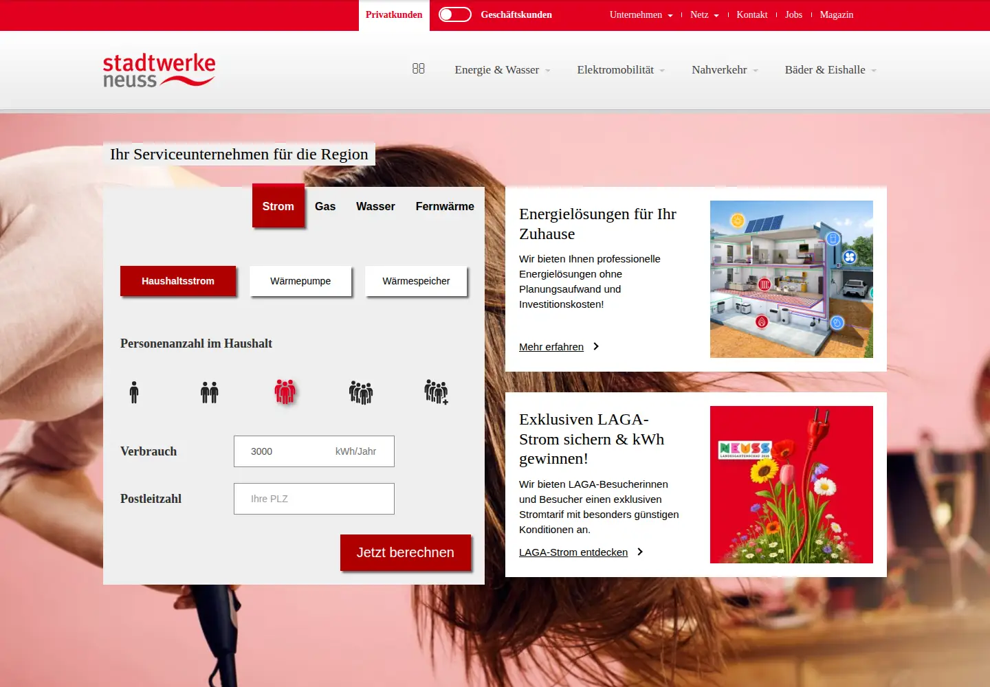 Screenshot of stadtwerke-neuss.de