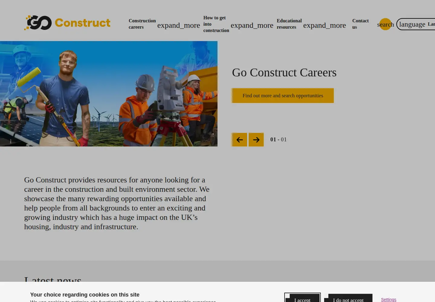 Screenshot of goconstruct.org