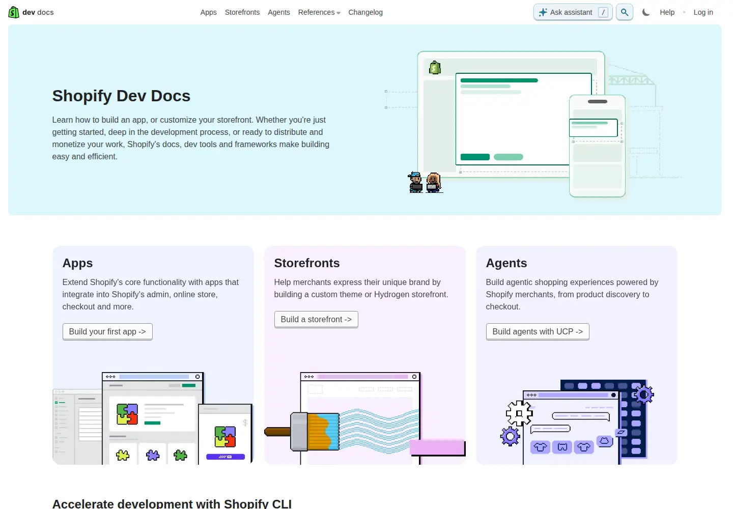 Screenshot of shopify.dev