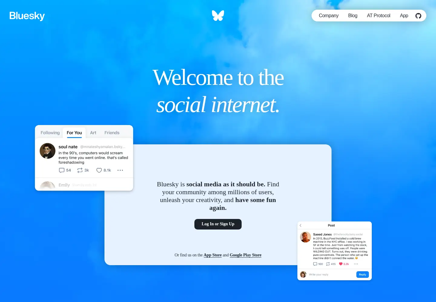 Screenshot of bsky.social
