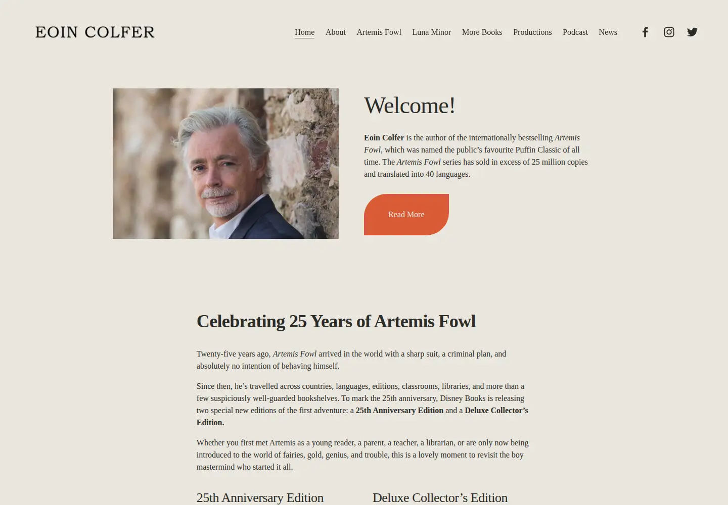 Screenshot of eoincolfer.com