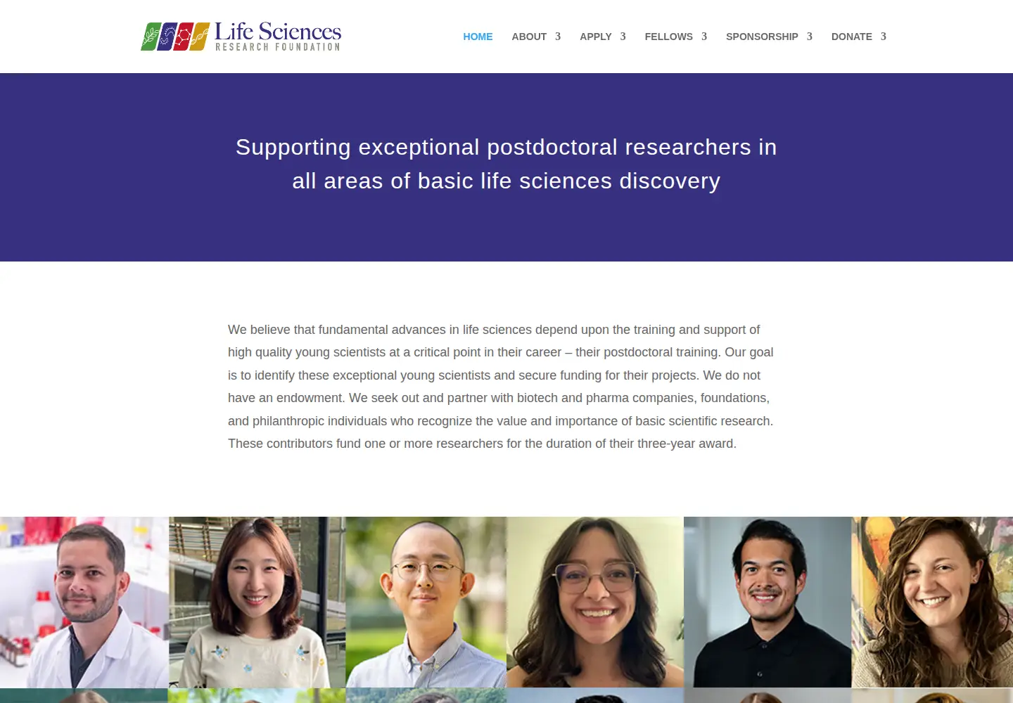 Screenshot of lsrf.org