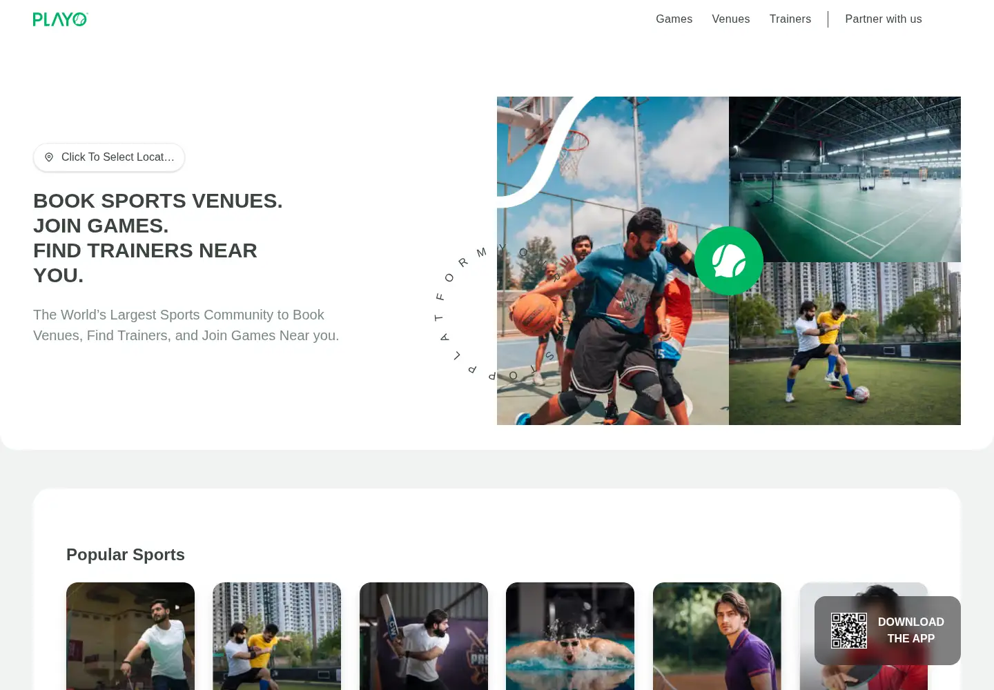 Screenshot of playo.co