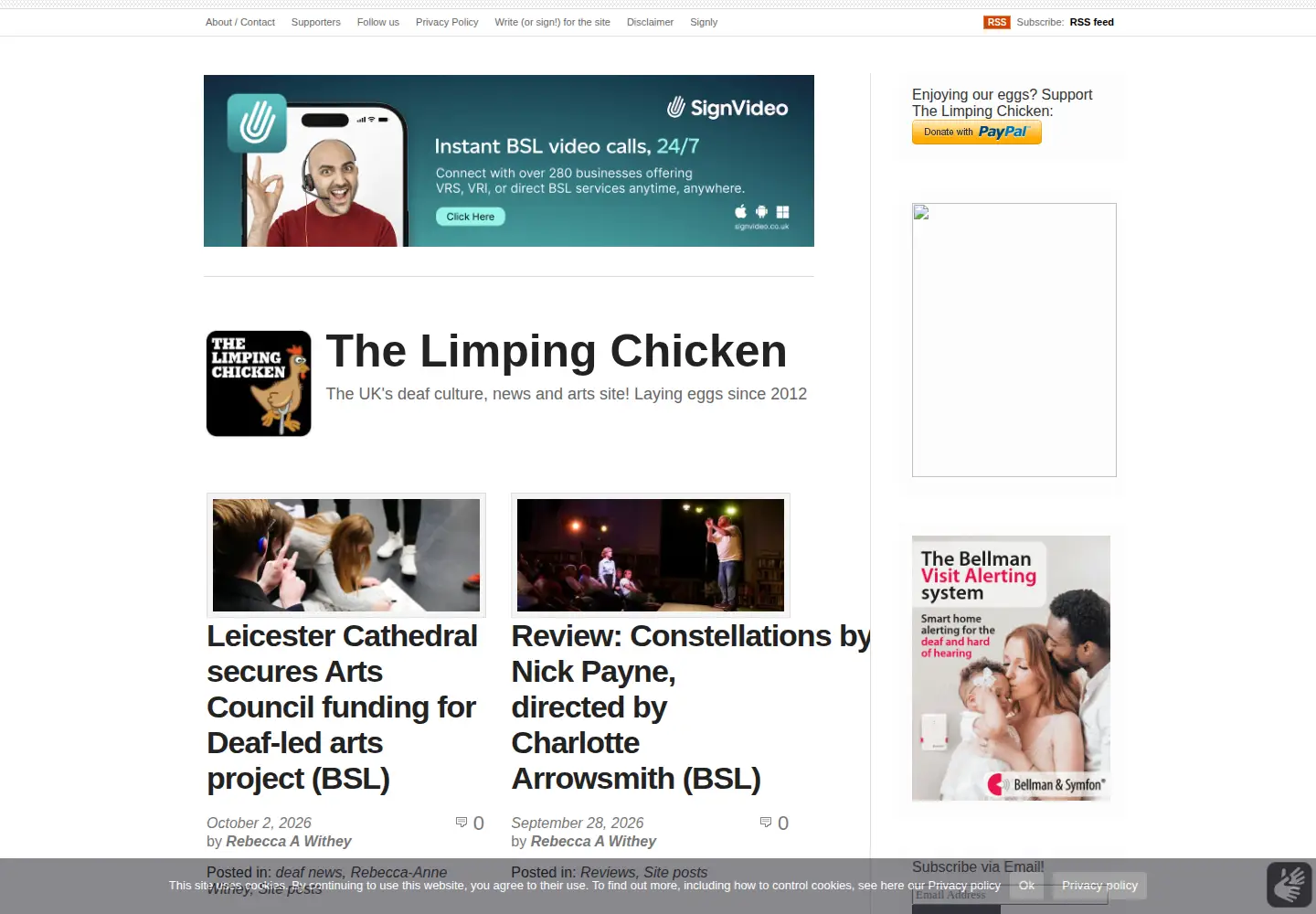 Screenshot of limpingchicken.com